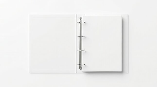 Open notebook or ring binder on transparent background for organization and note-taking, World Book Day