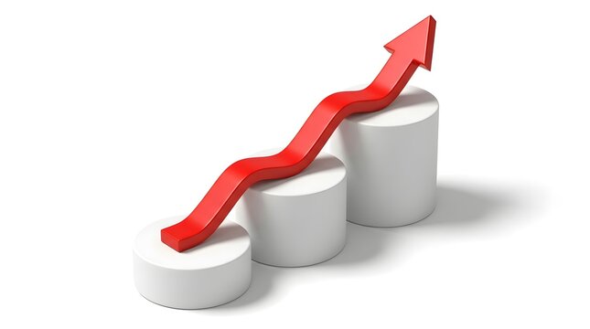 Red Rising Line Graph on Cylindrical Steps