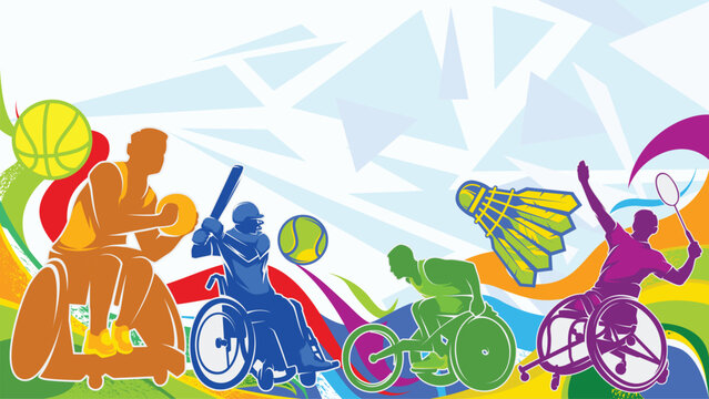 Disability Sports Day Background Vector. Paralympic Sports Games Illustration. Graphic Design for the decoration of gift certificates, banners, and flyer 