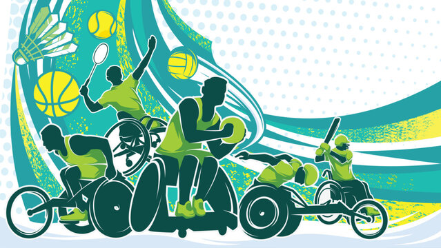 Disability Sports Day Background Vector. Paralympic Sports Games Illustration. Graphic Design for the decoration of gift certificates, banners, and flyer 