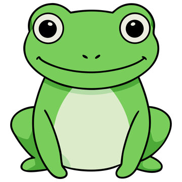 Cute Cartoon Frog Illustration With Playful Charming Friendly Expression