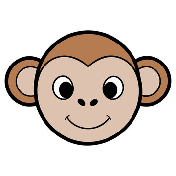 Cute Cartoon Monkey Illustration With Playful Charming Friendly Expression