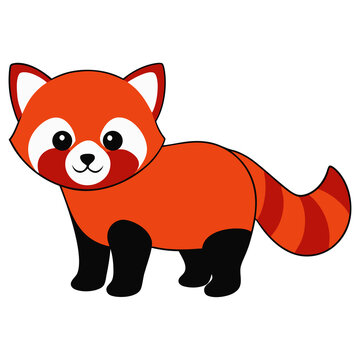 Cute Cartoon Red Panda Illustration With Playful Charming Expression