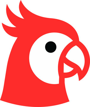 Red parrot animal avatar icon