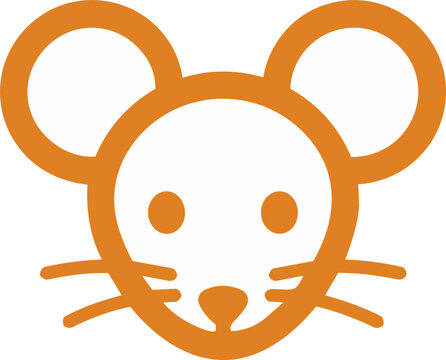 Orange mouse animal avatar icon