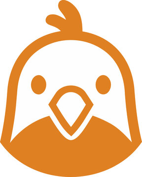 Orange bird animal avatar icon