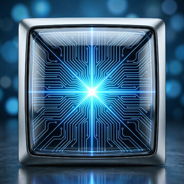 abstract technology background
futuristic square microchip panel with symmetrical starburst circuitry.