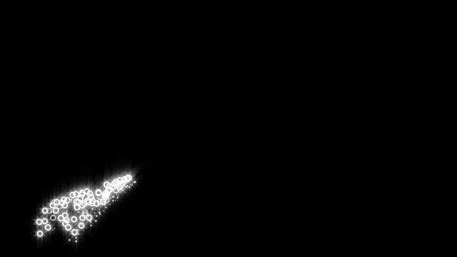 Cartoon glitter stars sparkle animation with blinking white ellipse, glowing magic lines, sparkling fairy dust, retro doodle effects and twinkling light particles on black screen in 4k