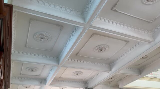 Elegant Classic White Coffered Ceiling Interior Design