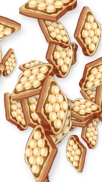 Vertical Animation of Falling Banana and Chocolate Toast Slices