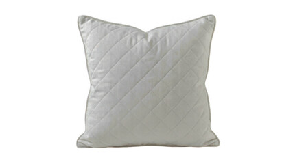 Obraz premium Square white quilted throw pillow for home decor and interior design isolated on transparent background