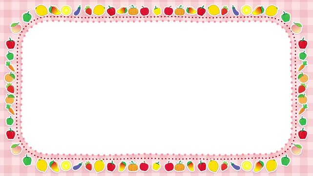 Cute Fruit and Vegetable Notebook Border Animation Loop