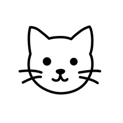 Cute simple cat face line illustration. © Della