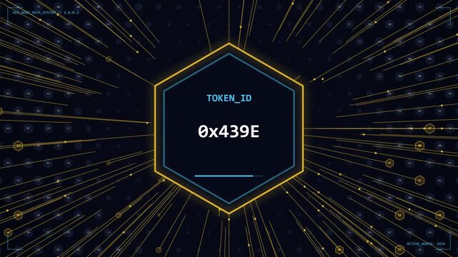 Random number generator displaying digital encryption and token code
