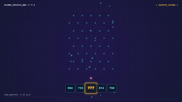 Random number generator showing digital data on a dark blue screen