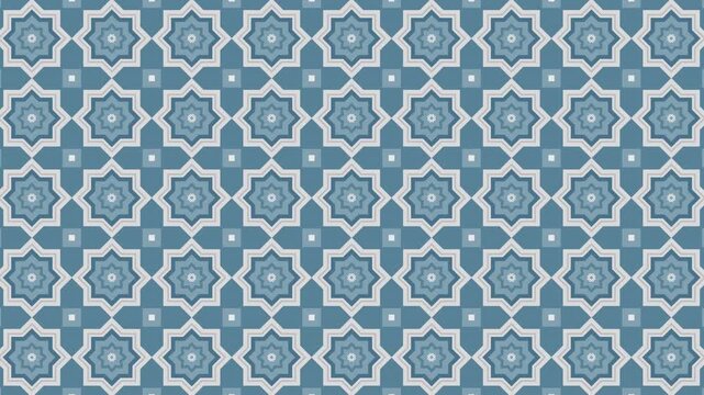 Blue geometric abstract ornament seamless loop background