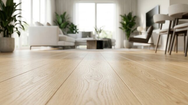 Light-colored wooden flooring installed for a modern home interior.