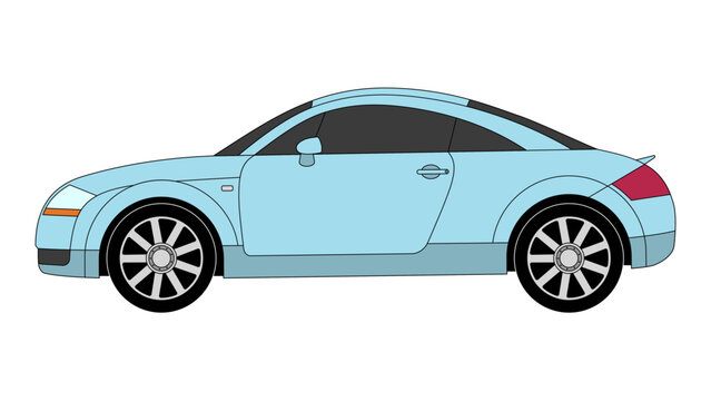 Audi TT MK1 German Coupe Car Vector Speed Classic Icon Style Vehicle Outline Germany
