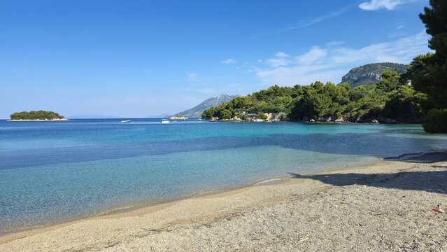 Stunning coastal view in Ploce, Croatia with clear waters and serene beach