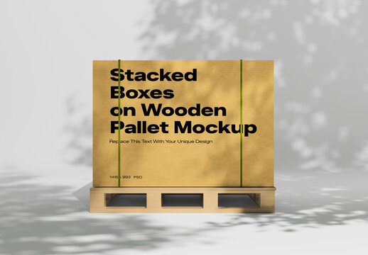 Box On Wooden 3D Mockup