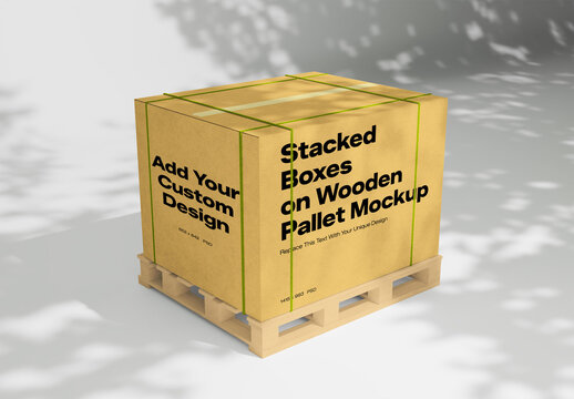 Box On Wooden Surface 3D Mockup