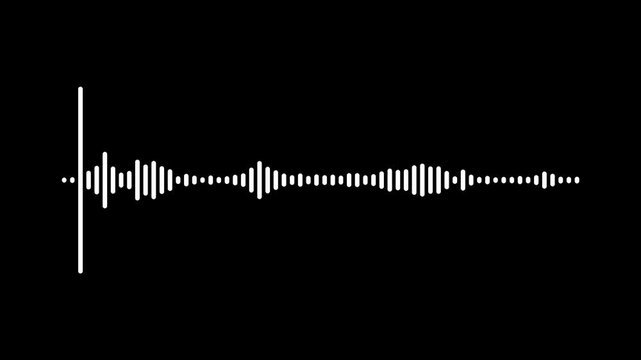 Music sound wave animation audio waveform spectrum animation abstract white sound equalizer dynamic digital frequency line wave visualization, audio visualizer overlay 4k. video black background