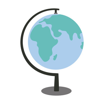 cartoon world globe education icon