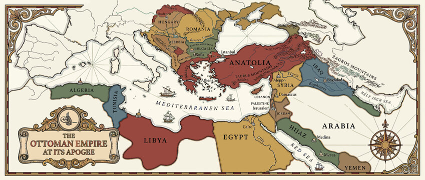Historical Map of an Ancient Empire's Territories