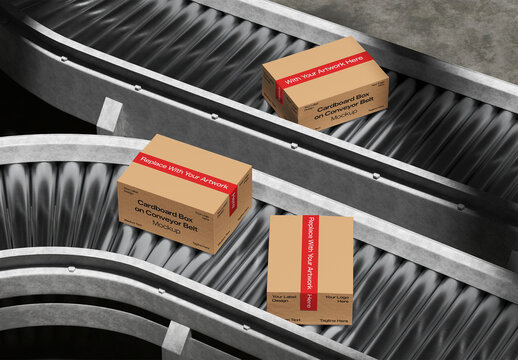 Box On Industrial Metal Surface 3D Mockup