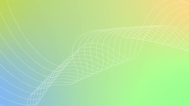 Abstract background with flowing wireframe wave across center animation