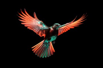 Fototapeta premium Bird flying hummingbird animal beak.