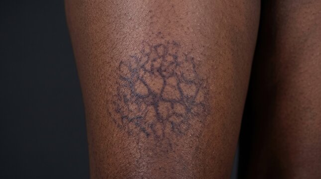 Livedo reticularis spider veins or reticulated vascular pattern on dark skin
