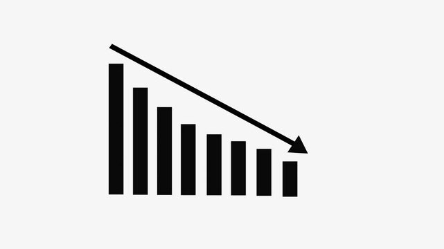 Revenue negative Analytics Animation with Rising Business Performance Graph