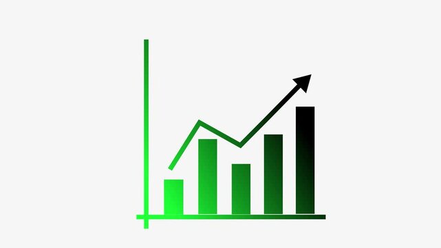 Revenue negative Analytics Animation with Rising Business Performance Graph