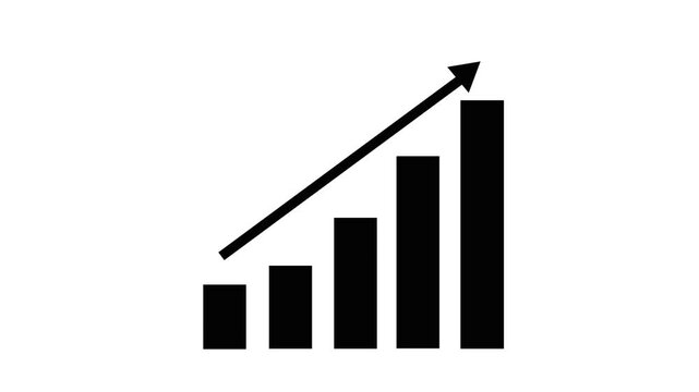 Financial Data Analysis Animation Featuring Rising Business Growth Statistics