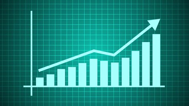 Business Growth Analytics Dashboard with Rising Revenue Bar Chart Animation