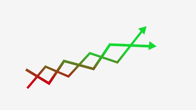 Investment Growth Graph Animation with Financial Performance Indicators