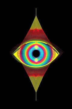 Eye pattern yellow green.