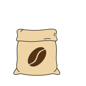 Coffee bean bag illustration