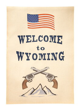 poster welcome to Wyoming isolated on white