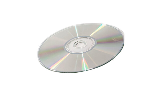 Sleek silver compact disc cd or dvd media asset isolated on transparent background