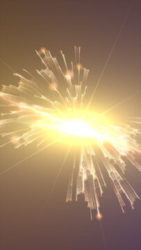 Radiant golden energy burst with luminous streaks and intense rays expanding from a brilliant center on a warm abstract background.