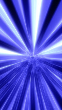 Intense blue light burst with radiant beams and streaks expanding from the center, creating a powerful abstract energy background.