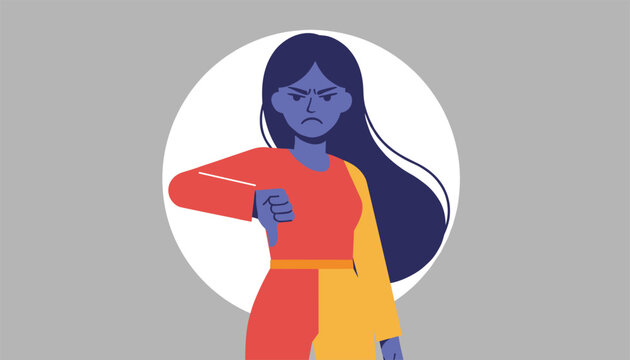 Disappointed young woman showing thumbs down gesture as sign of bad quality service, dislike or feedback rating.
