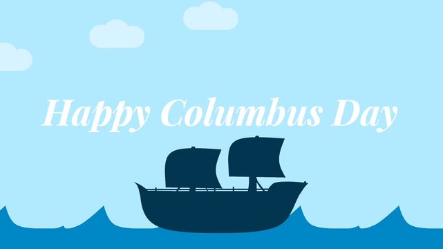 ship in the sea Happy Columbus 