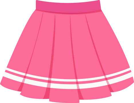 Pink Skirt with White Stripes
