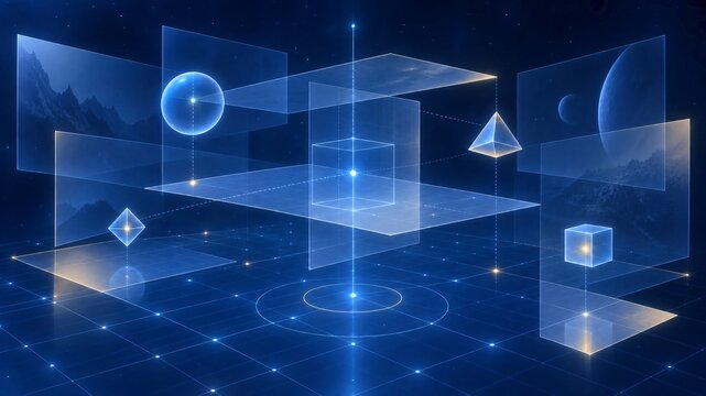 Spatial computing environment with layered geometric interfaces