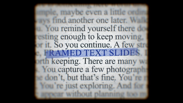 Editorial Framed Text Slides