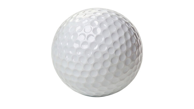 Classic white dimpled golf ball sports equipment asset isolated on transparent background