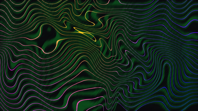 Abstract creative colorful ripple wave line on dark background illustration.